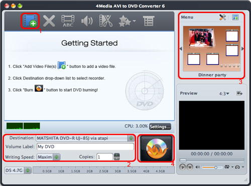 How to burn/convert AVI to DVD500