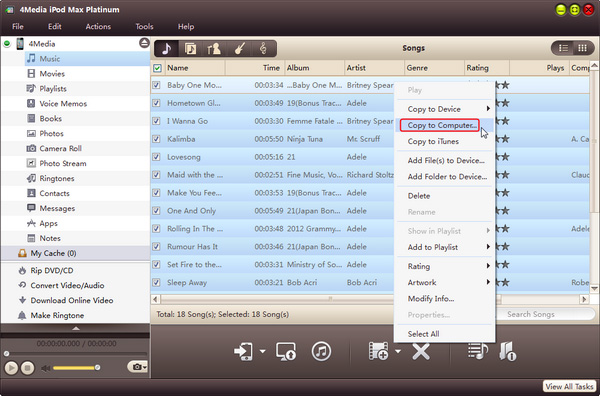Backup iPod/iPhone files to local