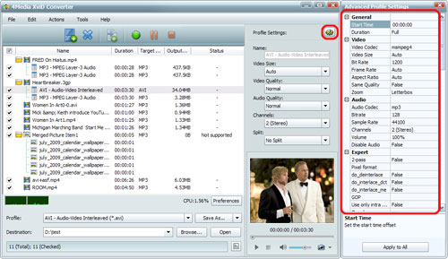 Convert Video to XviD format